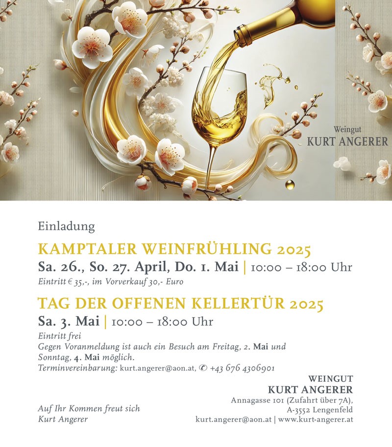 Einladung Weinfrühling 2025 Kurt Angerer